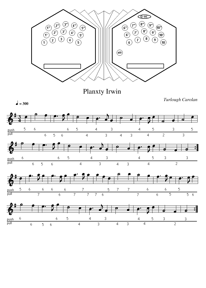 20 Button Concertina Note Chart